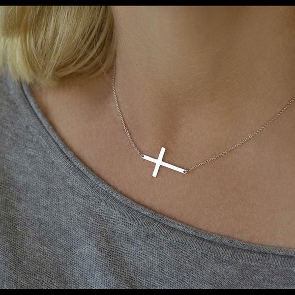 LemonDrop Jewelry - NEW sideways cross necklace 18-20” adjustable length. NIB